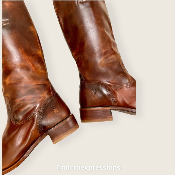 RARE Frye 150th ANNIVERSARY Cavalry 12L Cognac Leather Vintage Tall Campus Boot - Picture 12 of 16